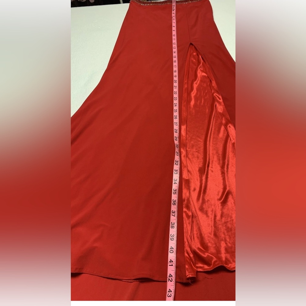 Sherri Hill Red Two-Piece 
Beaded Prom Gown-Size 6 - Picture 12 of 15